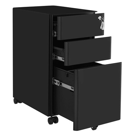 Kancelářský kontejner Autronic 30x46x59cm, kov, černá, AUK-E1130 BK (2)