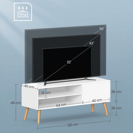 Konferenční stolek Autronic 120x40x49cm, mdf, bílá, AKF-E1146 WT (6)
