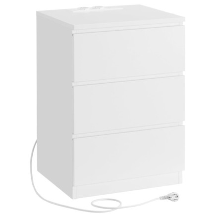 Noční stolek Autronic 40x35x59cm, mdf, bílá, ANT-E1161 WT