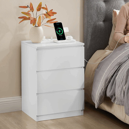 Noční stolek Autronic 40x35x59cm, mdf, bílá, ANT-E1161 WT (2)