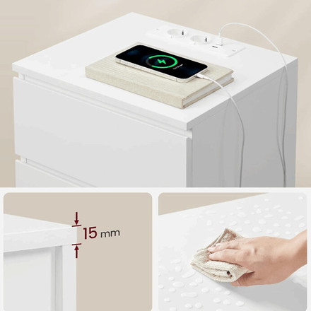 Noční stolek Autronic 40x35x59cm, mdf, bílá, ANT-E1161 WT (5)