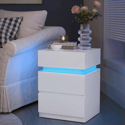 Noční stolek Autronic 40x35x55cm, mdf, bílá, ANT-E1163 WT (2)
