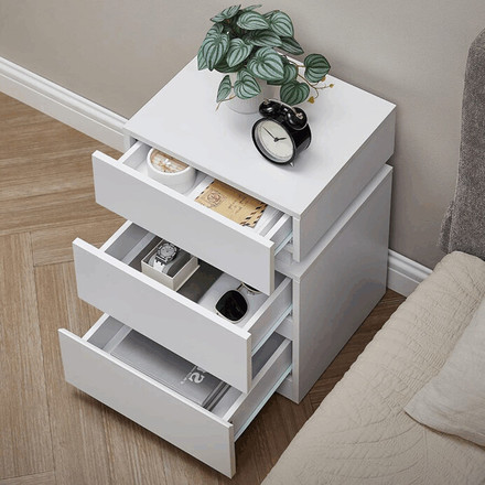 Noční stolek Autronic 40x35x55cm, mdf, bílá, ANT-E1163 WT (3)