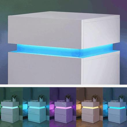 Noční stolek Autronic 40x35x55cm, mdf, bílá, ANT-E1163 WT (4)