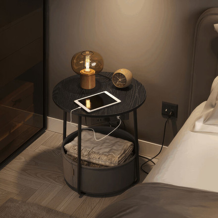 Odkládací stolek Autronic 45x45x50cm, mdf, černá, AKF-E1028 BK (2)