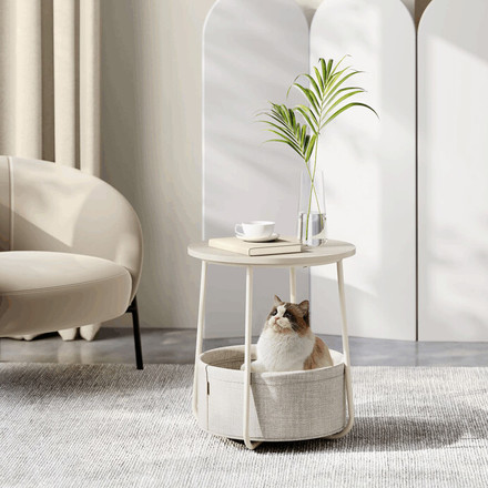 Odkládací stolek Autronic 45x45x50cm, mdf, kašmír, AKF-E1023 CRM (1)