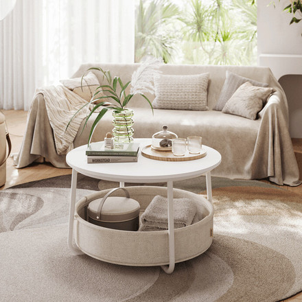 Konferenční stolek Autronic 75x75x45cm, mdf, bílá, AFK-E1144 WT (1)