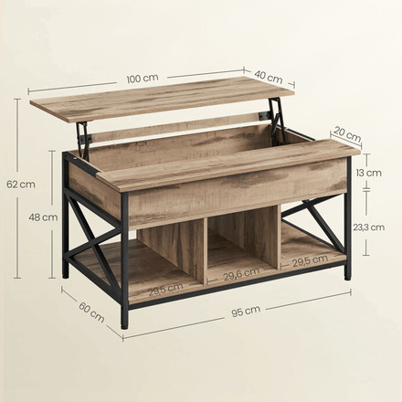 Konferenční stolek Autronic 100x60x48cm, mdf, dub, AKF-E1250 OLW1 (5)