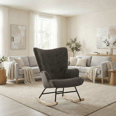 Houpací křeslo Autronic šedá, látka, AK-373 GREY2 (1)