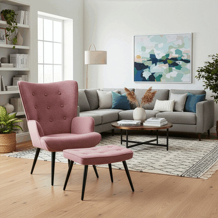 Relaxační křeslo Autronic růžová, sametová látka, AK-303 PINK2 (1)