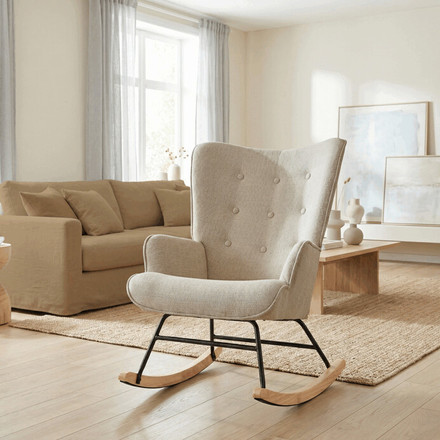 Houpací křeslo Autronic béžová, látka, AK-373 CRM2 (1)