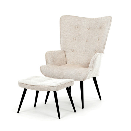 Relaxační křeslo Autronic béžová, sametová látka, AK-303 CRM2