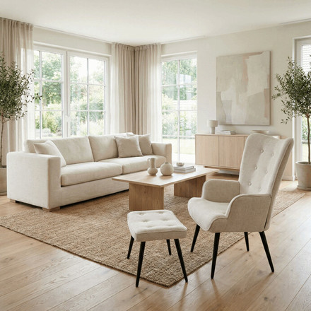 Relaxační křeslo Autronic béžová, sametová látka, AK-303 CRM2 (1)