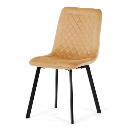 Moderní jídelní židle Autronic žlutá, sametová látka, DCL-973 YEL4