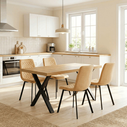 Moderní jídelní židle Autronic žlutá, sametová látka, DCL-973 YEL4 (1)