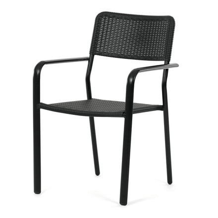 Zahradní židle Autronic kov, plast, černá, AZC-H1021 BK