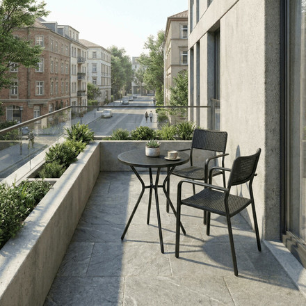 Zahradní židle Autronic kov, plast, černá, AZC-H1021 BK (1)