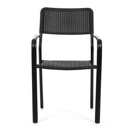 Zahradní židle Autronic kov, plast, černá, AZC-H1021 BK (2)