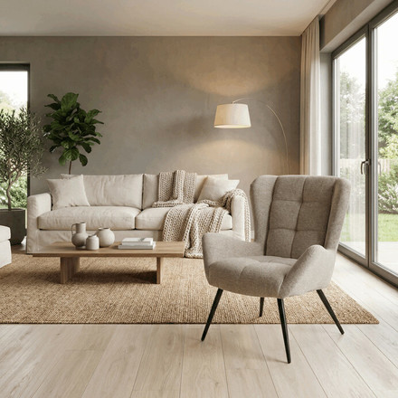 Křeslo Autronic ušák, hnědá, látka, AK-H9206 COF2 (1)