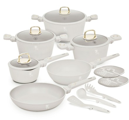 Sada nádobí s titanovým povrchem Berlingerhaus BH-8081 15 ks Sahara Collection