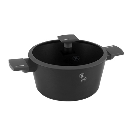 Kastrol s titanovým povrchem a poklicí Berlingerhaus BH-8131 24 cm Antracit Collection