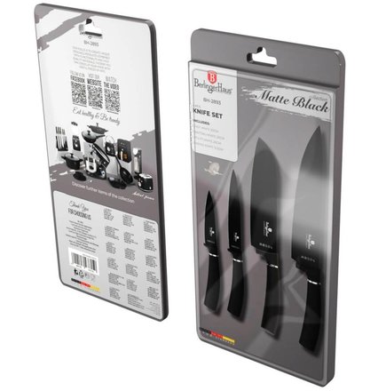 Sada nožů s nepřilnavým povrchem Berlingerhaus BH-2893 4 ks Matte Black Collection (1)