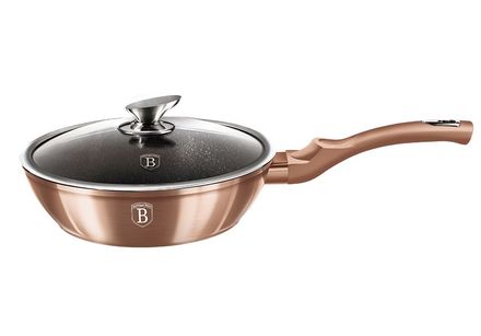 Pánev hluboká s poklicí Berlingerhaus BH-1517 24 cm Rosegold Metallic Line