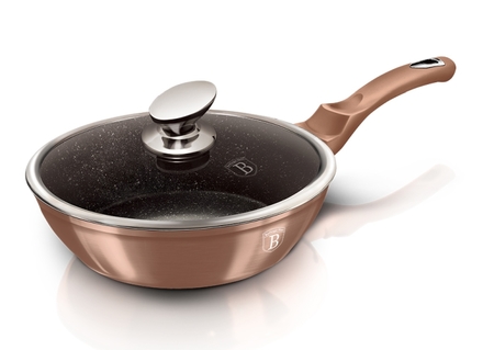 Pánev hluboká s poklicí Berlingerhaus BH-1517 24 cm Rosegold Metallic Line (1)