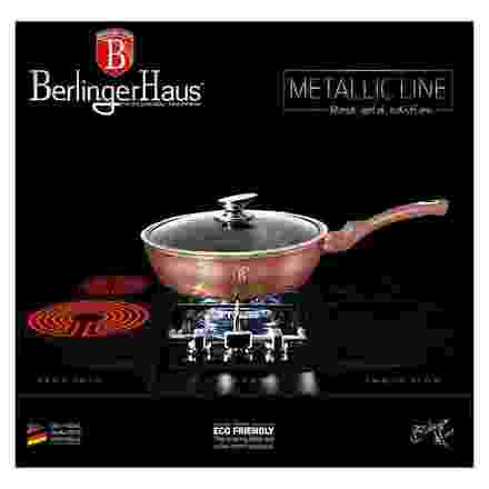 Pánev hluboká s poklicí Berlingerhaus BH-1517 24 cm Rosegold Metallic Line (6)