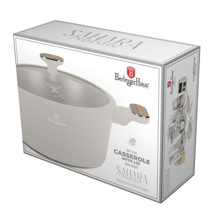 Kastrol s titanovým povrchem a poklicí Berlingerhaus BH-8321 28 cm Sahara Nordic Collection BH-8321 (1)