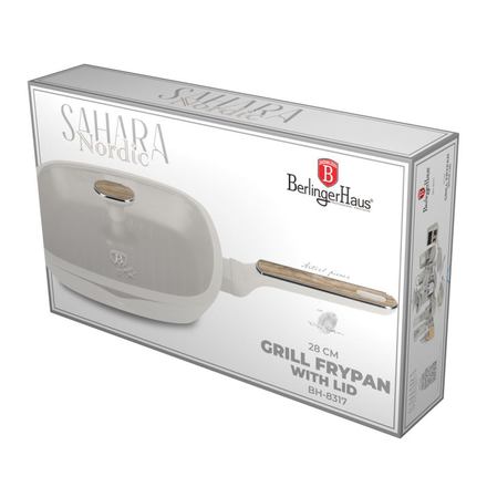 Grilovací pánev s titanovým povrchem a poklicí Berlingerhaus BH-8317 28 cm Sahara Nordic Collection (1)