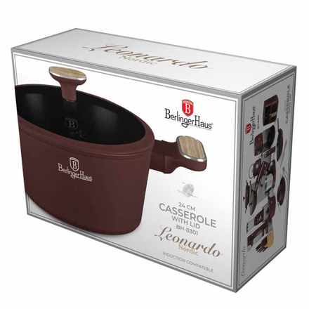 Kastrol s titanovým povrchem a poklicí Berlingerhaus BH-8301 24 cm Leonardo Nordic Collection (1)