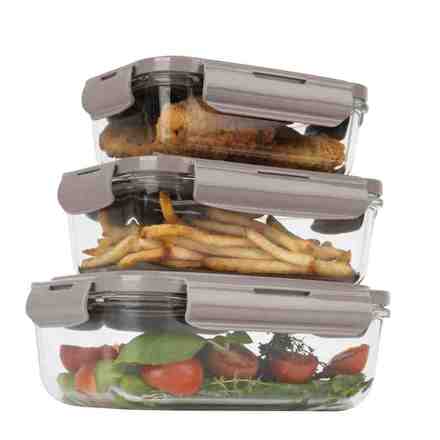 Dóza na potraviny Berlingerhaus BH-8792 skleněná sada 3 ks Taupe Collection (2)