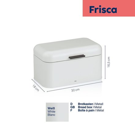 Chlebník Kela KL-12843 Frisca kov, bílá 30x18x16,5 cm (2)