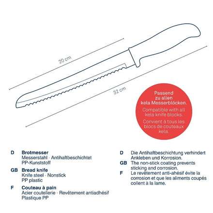 Nůž na chleba Kela KL-11406 Acida nerezová ocel černý 32,0cm (2)