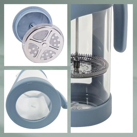 Konvice na čaj a kávu Kela KL-10988 frenchpress kouřově modrá 1l (4)