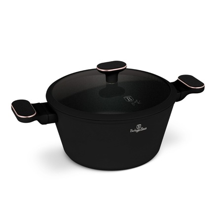 Kastrol s titanovým povrchem a poklicí Berlingerhaus BH-8358 24 cm Black Rose Collection (1)