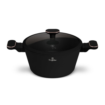 Kastrol s titanovým povrchem a poklicí Berlingerhaus BH-8358 24 cm Black Rose Collection (2)