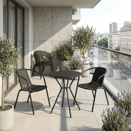 Zahradní židle Autronic, kov, plast, černá, AZC-H1001 BK (1)