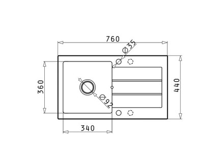 Granitový kuchyňský dřez Pyramis RODOS 76x44 BEIGE (1)