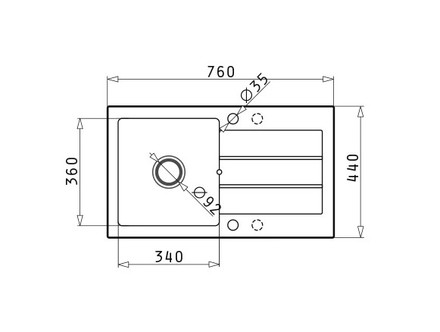 Granitový kuchyňský dřez Pyramis RODOS 76x44 BLACK (1)