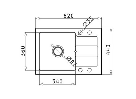 Granitový kuchyňský dřez Pyramis NEXT (62X44) 1B 1D včetně lankové ovládání VOLCANO (070166501) (1)