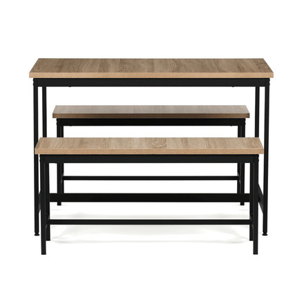 Jídelní set s 2 lavicemi Autronic 110x60x75cm, mdf, dub, AUT-G1175 OAK (2)