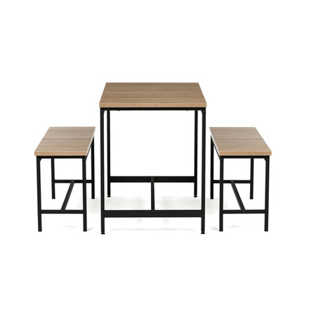 Jídelní set s 2 lavicemi Autronic 110x60x75cm, mdf, dub, AUT-G1175 OAK (4)
