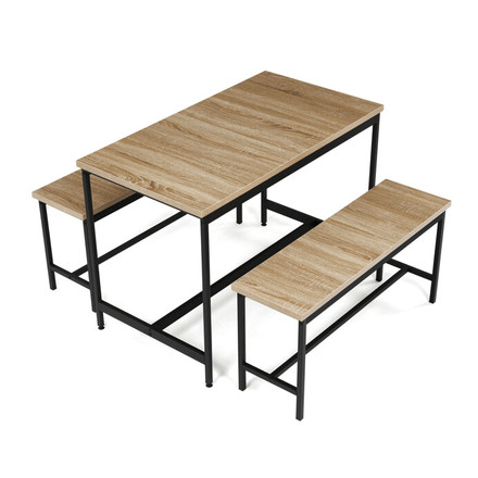 Jídelní set s 2 lavicemi Autronic 110x60x75cm, mdf, dub, AUT-G1175 OAK (5)
