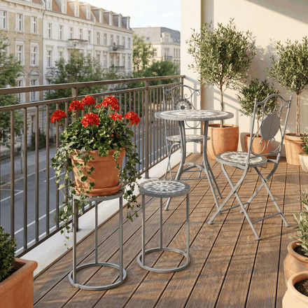 Stojan na květiny Autronic 35x35x52cm, keramika, šedá, US1501 (1)