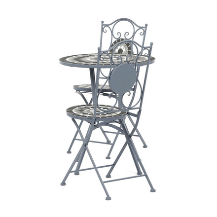 Zahradní set Autronic 1+2, kov, keramická mozaika, šedá, US1500 SET (3)