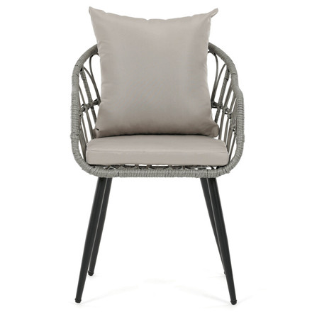 Zahradní židle Autronic kov, polyratan, šedá, AZ-F1406 GREY (2)