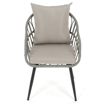 Zahradní židle Autronic kov, polyratan, šedá, AZ-F1406 GREY (6)