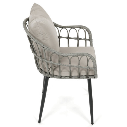 Zahradní židle Autronic kov, polyratan, šedá, AZ-F1406 GREY (8)